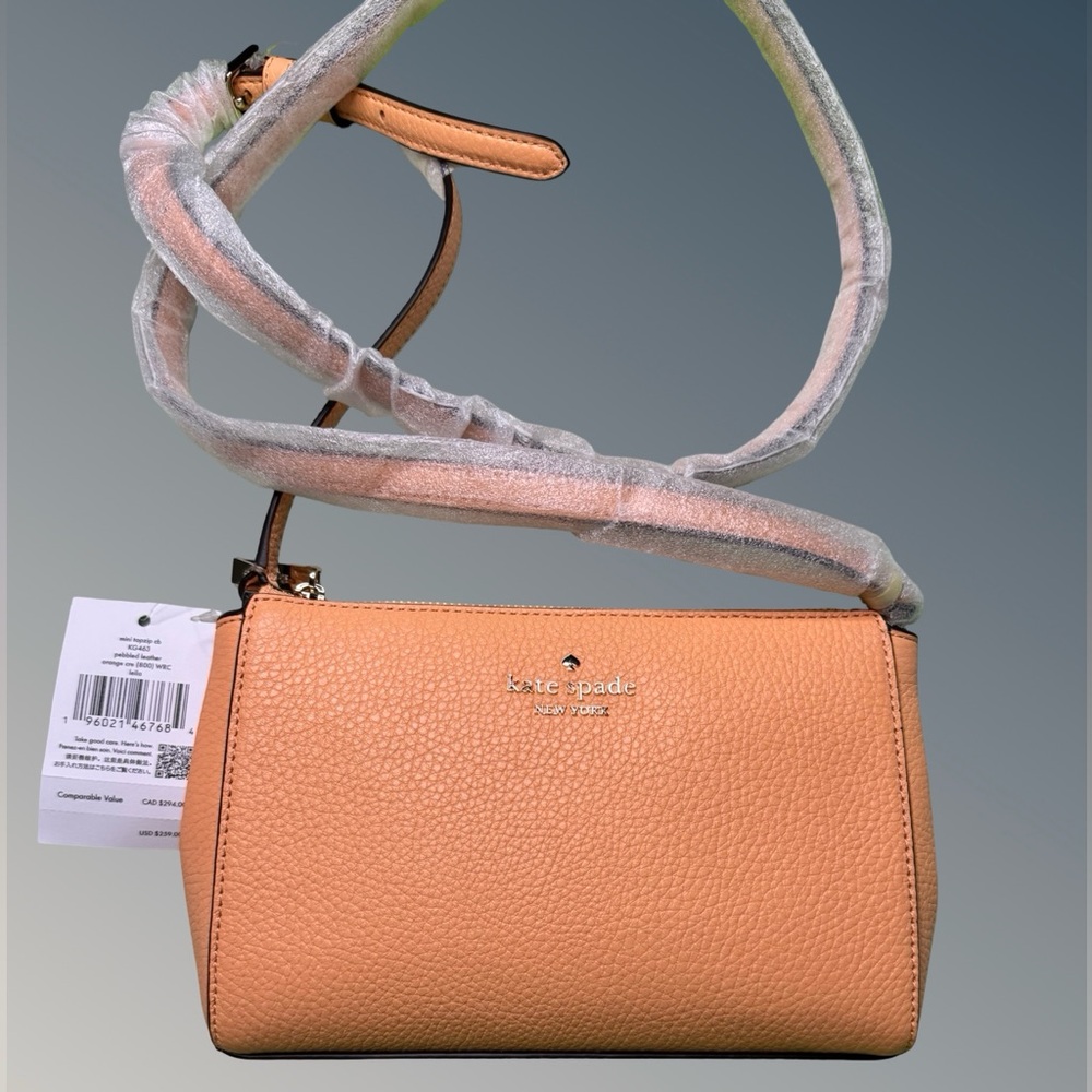 Kate Spade Peach Leather Crossbody Bag